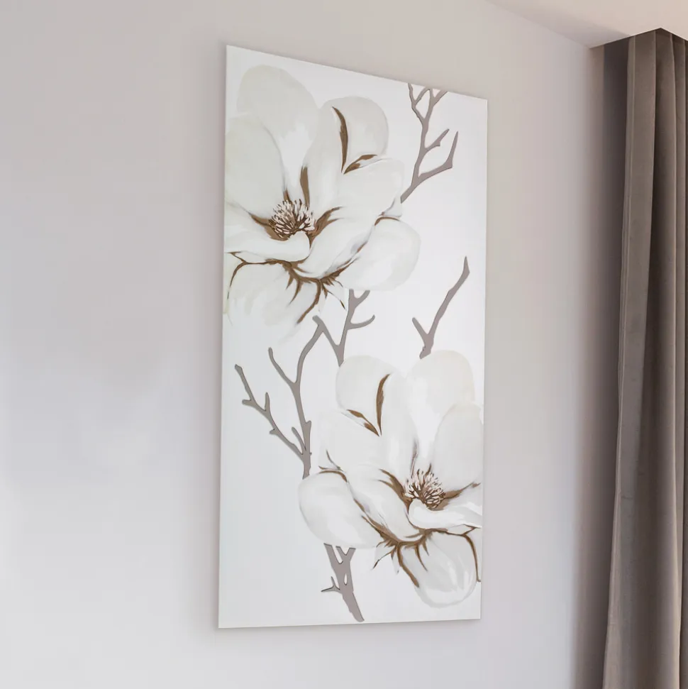 Quadro Realizzato in Laser con Fiore di Magnolia Made in Italy - Misaki