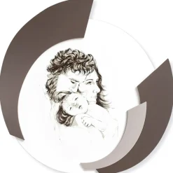 Quadro Rotondo Realizzato in Laser della Famiglia Made in Italy - Margherita