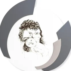Quadro Rotondo Realizzato in Laser della Famiglia Made in Italy - Margherita