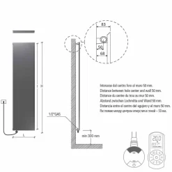 Radiatore Elettrico Verticale Design Minimale in Acciaio Colorato 700 W - Ice