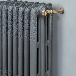 Radiatore in Fusione di Ghisa Idraulico con 3 Colonne Decorato - Vanillina