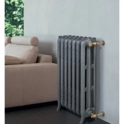 Radiatore in Fusione di Ghisa Idraulico con 3 Colonne Decorato - Vanillina
