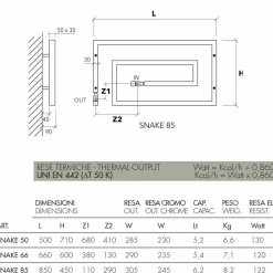Radiatore termoarredo idraulico cromato Snake Scirocco H, di design