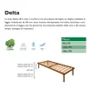 Rete Singola Interamente in Legno di Faggio Bio Delta 80x190 cm - Delta