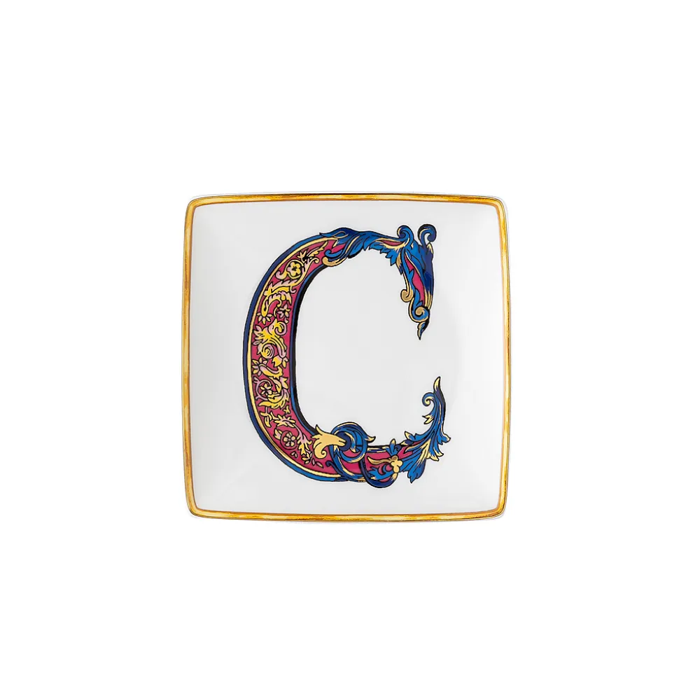 Rosenthal Versace Alphabet 6 Coppette Quadre Piane in Porcellana - Alphabet