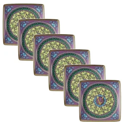 Rosenthal Versace Barocco Mosaic 6 Coppette Quadre Piane in Porcellana - Mosaic