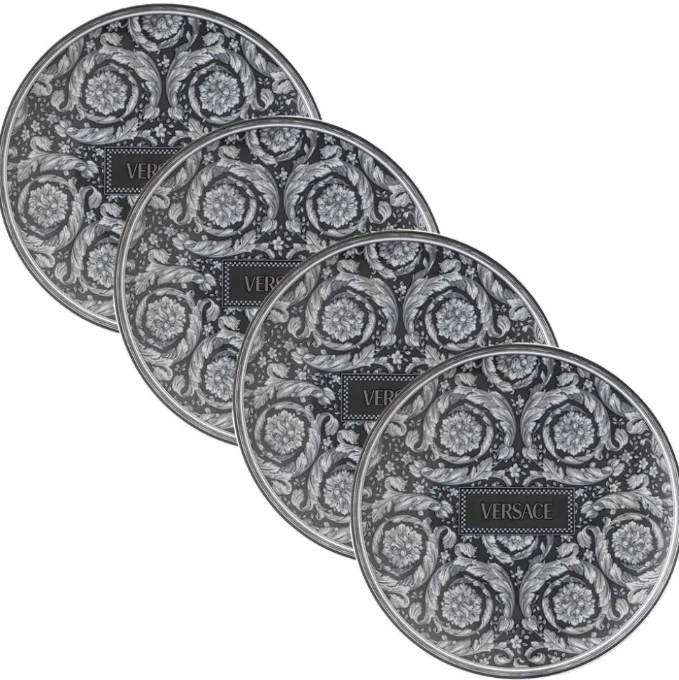 Rosenthal Versace Barocco 4 Piatti Piani Diametro 17 cm in Porcellana - Barocco