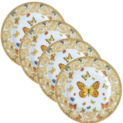 Rosenthal Versace Le Jardin 4 Piatti Piani Diametro 18 cm in Porcellana - Jardin