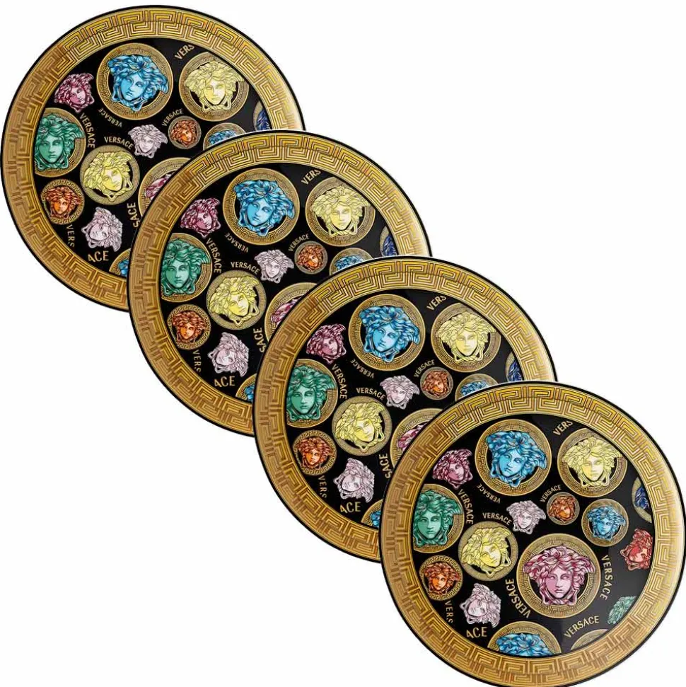 Rosenthal Versace Medusa Amplified Multicolor 4 Piatti Piani - Amplifiedmulticolor