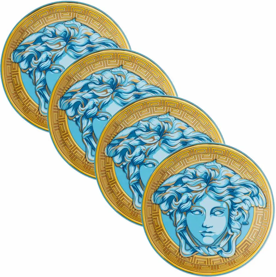 Rosenthal Versace Medusa Amplified 4 Piatti Piani Diametro 17 cm - Medusaamplifield