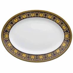 Rosenthal Versace Medusa Blue Piatto ovale 40cm di design porcellana