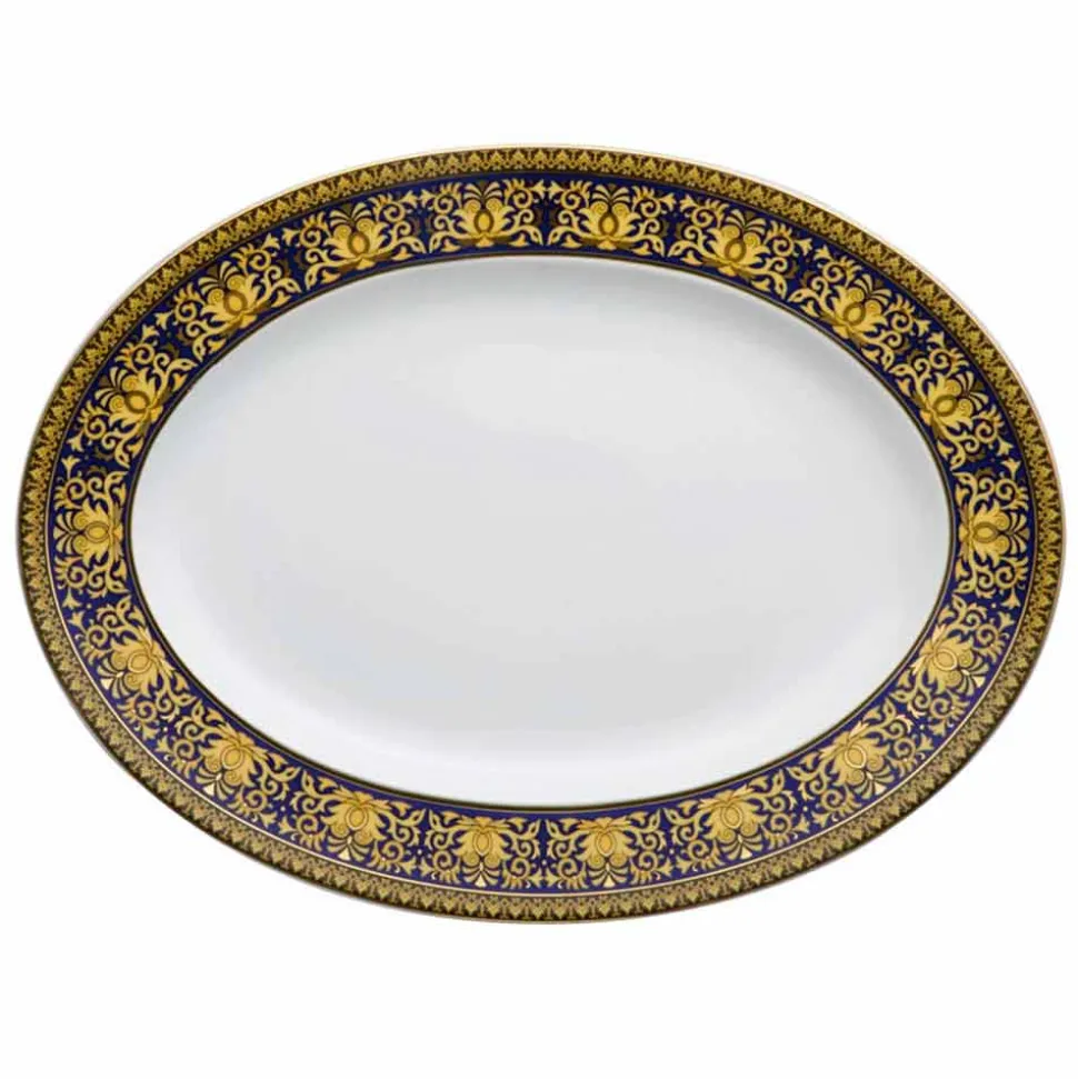 Rosenthal Versace Medusa Blue Piatto ovale 40cm di design porcellana