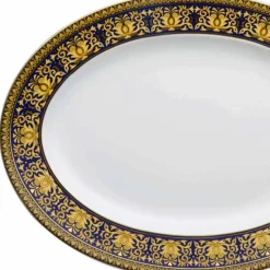 Rosenthal Versace Medusa Blue Piatto ovale 40cm di design porcellana