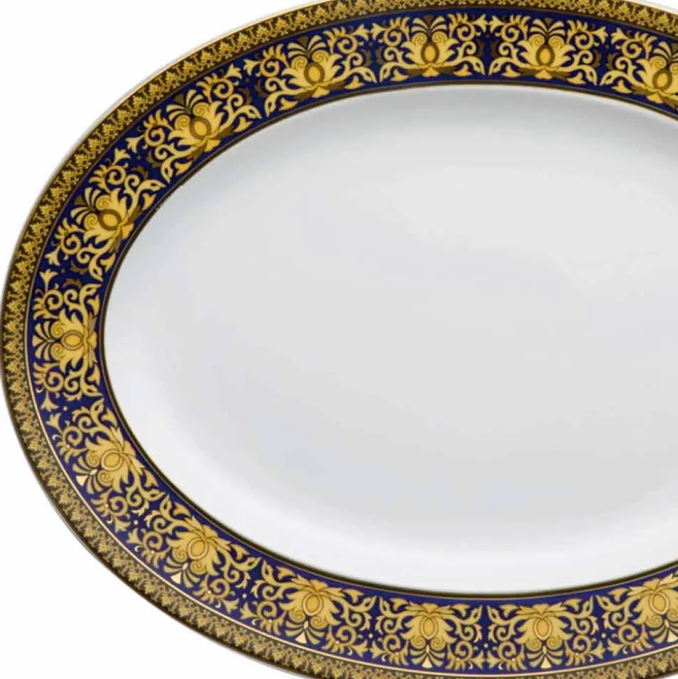Rosenthal Versace Medusa Blue Piatto ovale 40cm di design porcellana