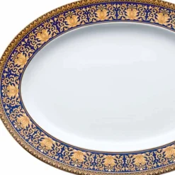 Rosenthal Versace Medusa Blue Piatto ovale di design in porcellana