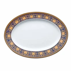 Rosenthal Versace Medusa Blue Piatto ovale di design in porcellana
