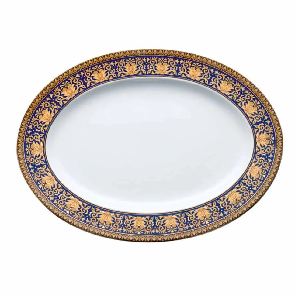 Rosenthal Versace Medusa Blue Piatto ovale di design in porcellana