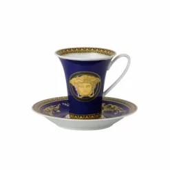 Rosenthal Versace Medusa Blue Tazza da caffè alta di design porcellana