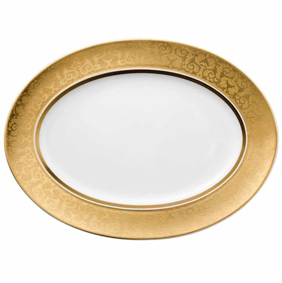 Rosenthal Versace Medusa Gala Gold Piatto ovale design 40cm porcellana