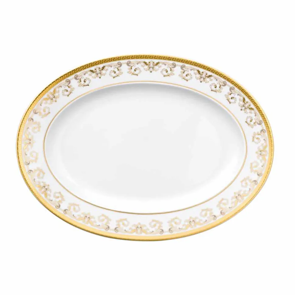 Rosenthal Versace Medusa Gala Gold Piatto ovale design 34cm porcellana