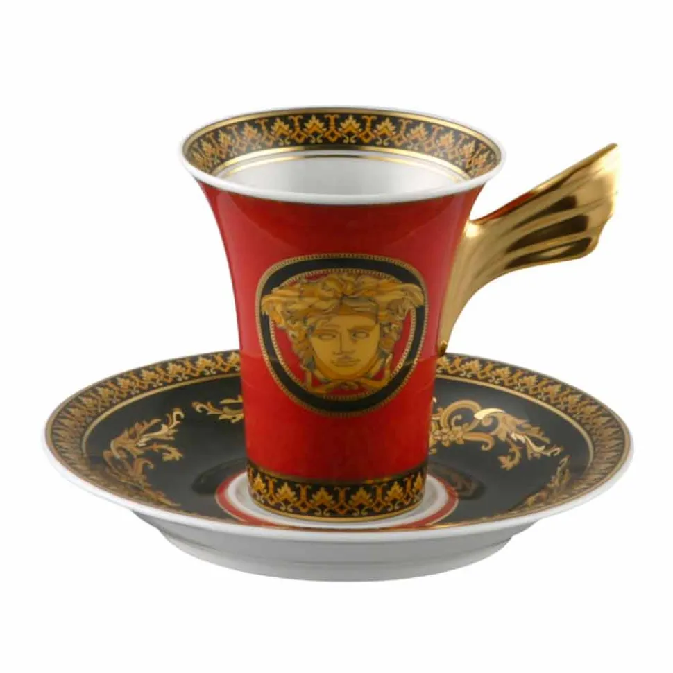 Rosenthal Versace Medusa Rosso set tazzine espresso in porcellana 6 pz