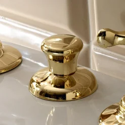 Rubinetteria Bidet a 3 Fori Erogazione Interna in Ottone Fatto a Mano - Fioretta