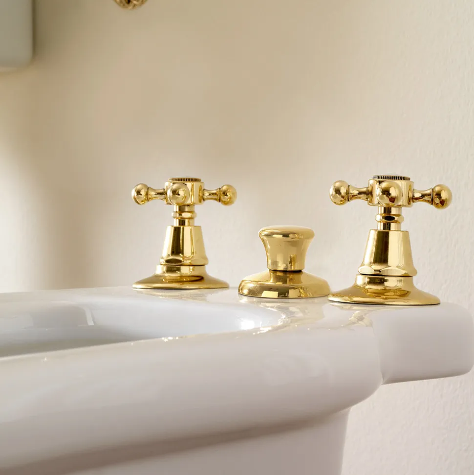 Rubinetteria Bidet a 3 Fori in Ottone Made in Italy, Stile Vintage – Ursula