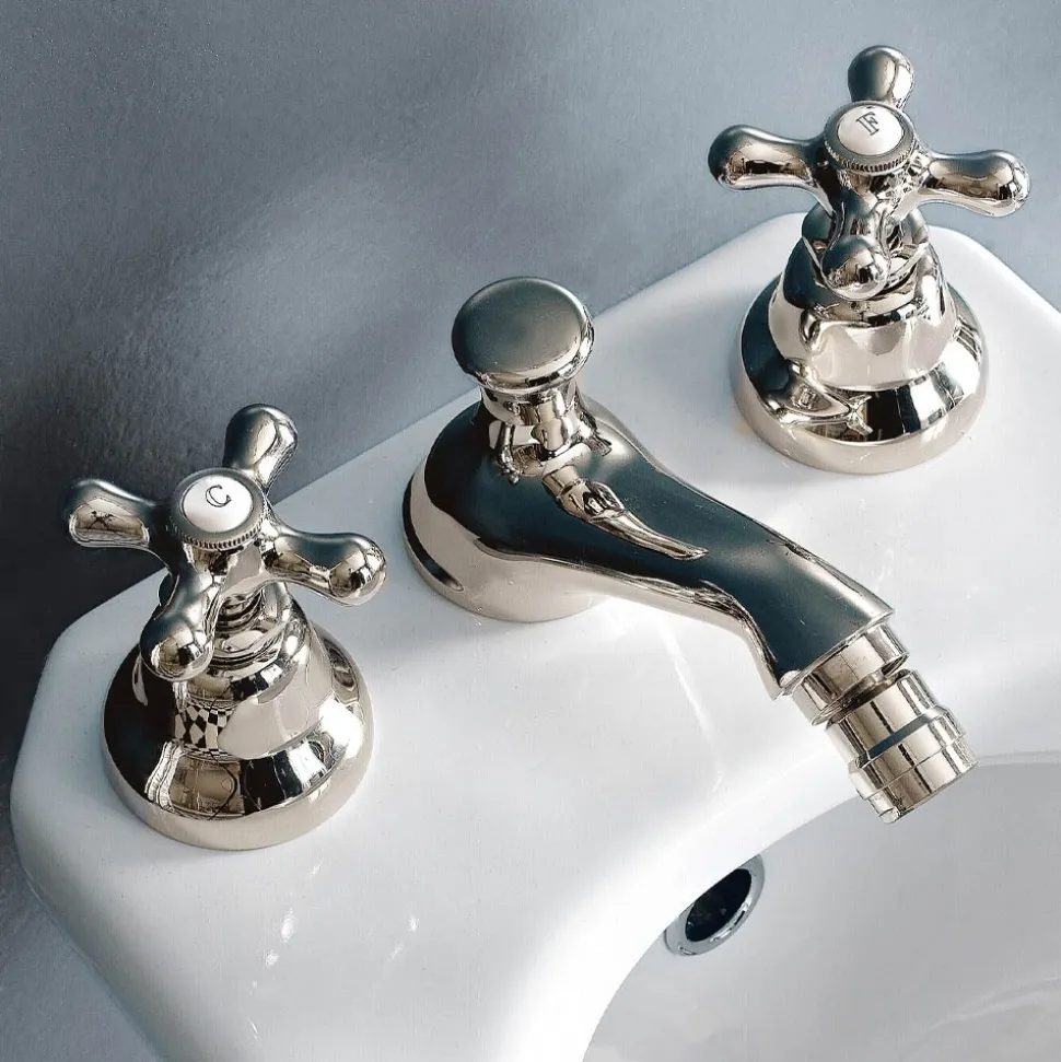 Rubinetteria Bidet Classica 3 Fori con Scarico in Ottone Made in Italy- Ercolina