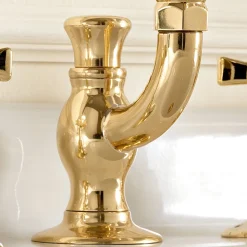 Rubinetteria Lavabo a Bocca Alta Vintage in Ottone Made in Italy – Katerina