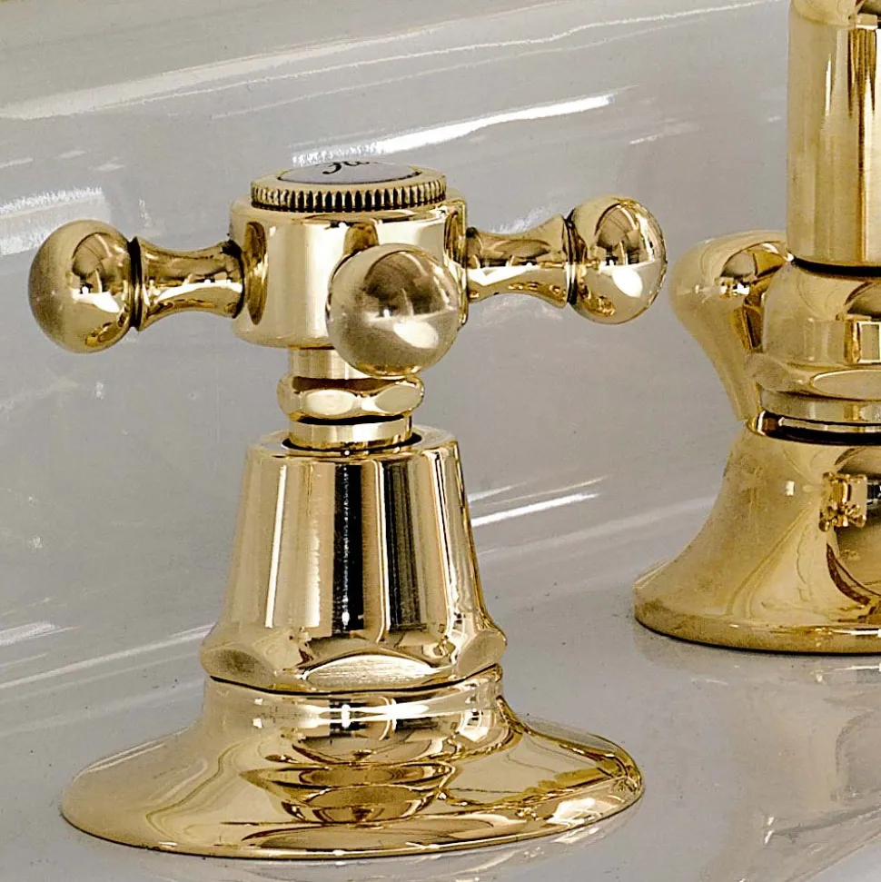 Rubinetteria Lavabo di Design Vintage a 3 Fori in Ottone Made in Italy – Ursula