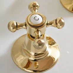 Rubinetteria Lavabo di Design Vintage a 3 Fori in Ottone Made in Italy – Ursula