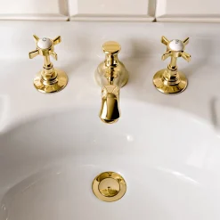 Rubinetteria Lavabo in Ottone a 3 Fori, Stile Vintage, Made in Italy – Katerina