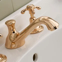 Rubinetteria per Lavabo Vintage in Ottone 3 Fori Made in Italy – Klarisa