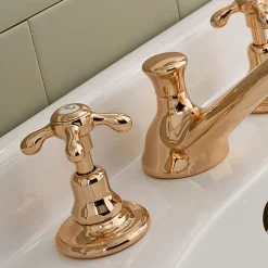 Rubinetteria per Lavabo Vintage in Ottone 3 Fori Made in Italy – Klarisa