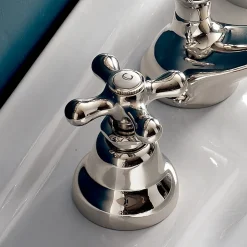 Rubinetto 3 Fori da Lavabo Bagno in Ottone con Scarico Stile Classico - Ercolina