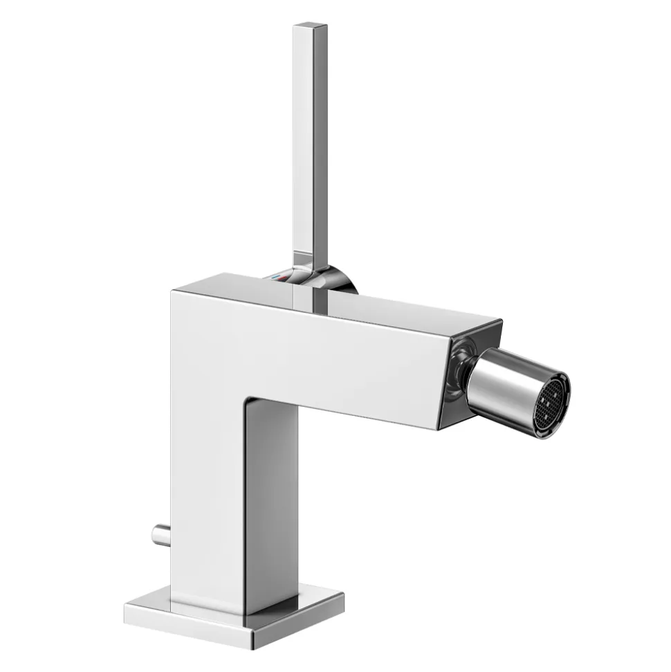 Rubinetto Miscelatore Monocomando Bidet con Scarico in Ottone Cromato - Erik