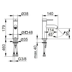 Rubinetto Miscelatore Monocomando Lavabo Ottone Design Rotondo - Antilio