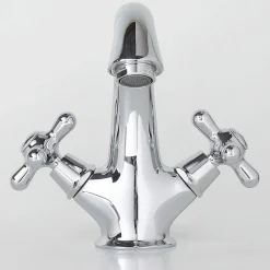 Rubinetto Monoforo Lavabo Bagno in Ottone con Scarico Stile Classico - Ercolina