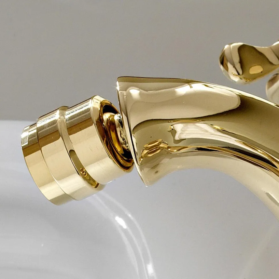 Rubinetto Monoforo per Bidet in Ottone Maniglie a Farfalla Classico - Fioretta