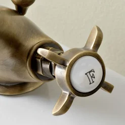 Rubinetto Monoforo per Bidet Classico in Ottone e Maniglie a Farfalla - Miriano