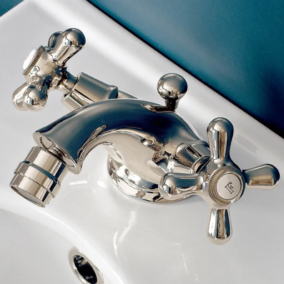 Rubinetto Monoforo per Bidet in Ottone con Scarico Stile Classico - Ercolina