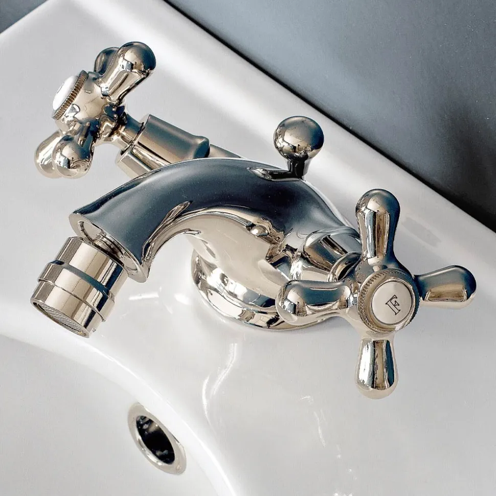 Rubinetto Monoforo per Bidet in Ottone con Scarico Stile Classico - Ercolina
