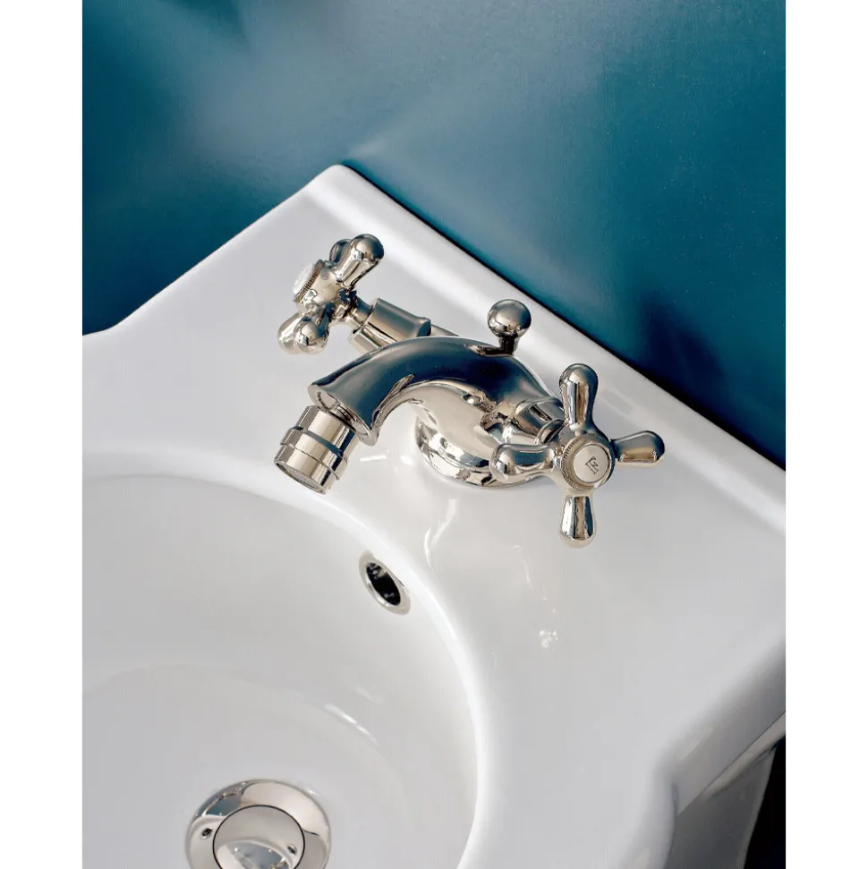 Rubinetto Monoforo per Bidet in Ottone con Scarico Stile Classico - Ercolina
