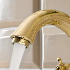 Rubinetto Monoforo per Lavabo in Ottone Maniglie a Farfalla Classico - Fioretta