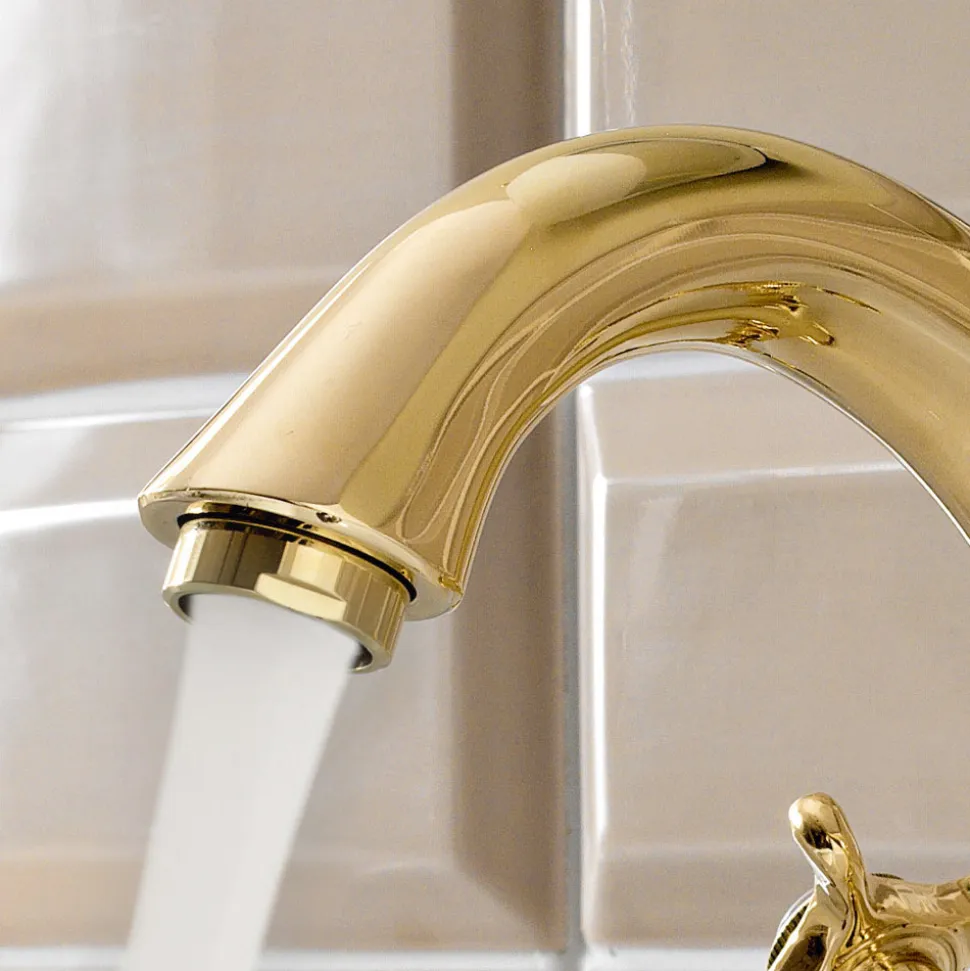 Rubinetto Monoforo per Lavabo in Ottone Maniglie a Farfalla Classico - Fioretta