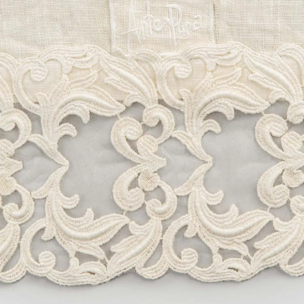 Runner da Tavolo in Lino con Pizzo, Design di Lusso in 2 Colori - Farnese