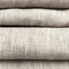 Runner in Lino Beige con Bordo con Piega Lusso Artigianale Italiano - Limao