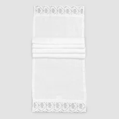 Runner in Lino con Pizzo Bianco da Tavolo - Farnese