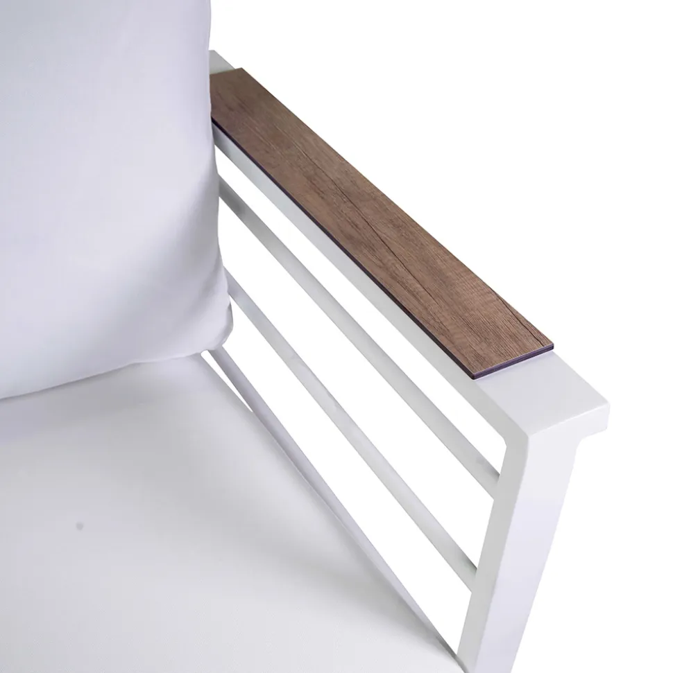 Salotto da Esterno Composto da 2 Poltrone e 1 Tavolino in Alluminio - Righello