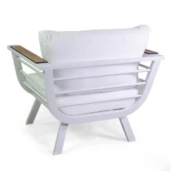 Salotto da Esterno Composto da 2 Poltrone e 1 Tavolino in Alluminio - Righello